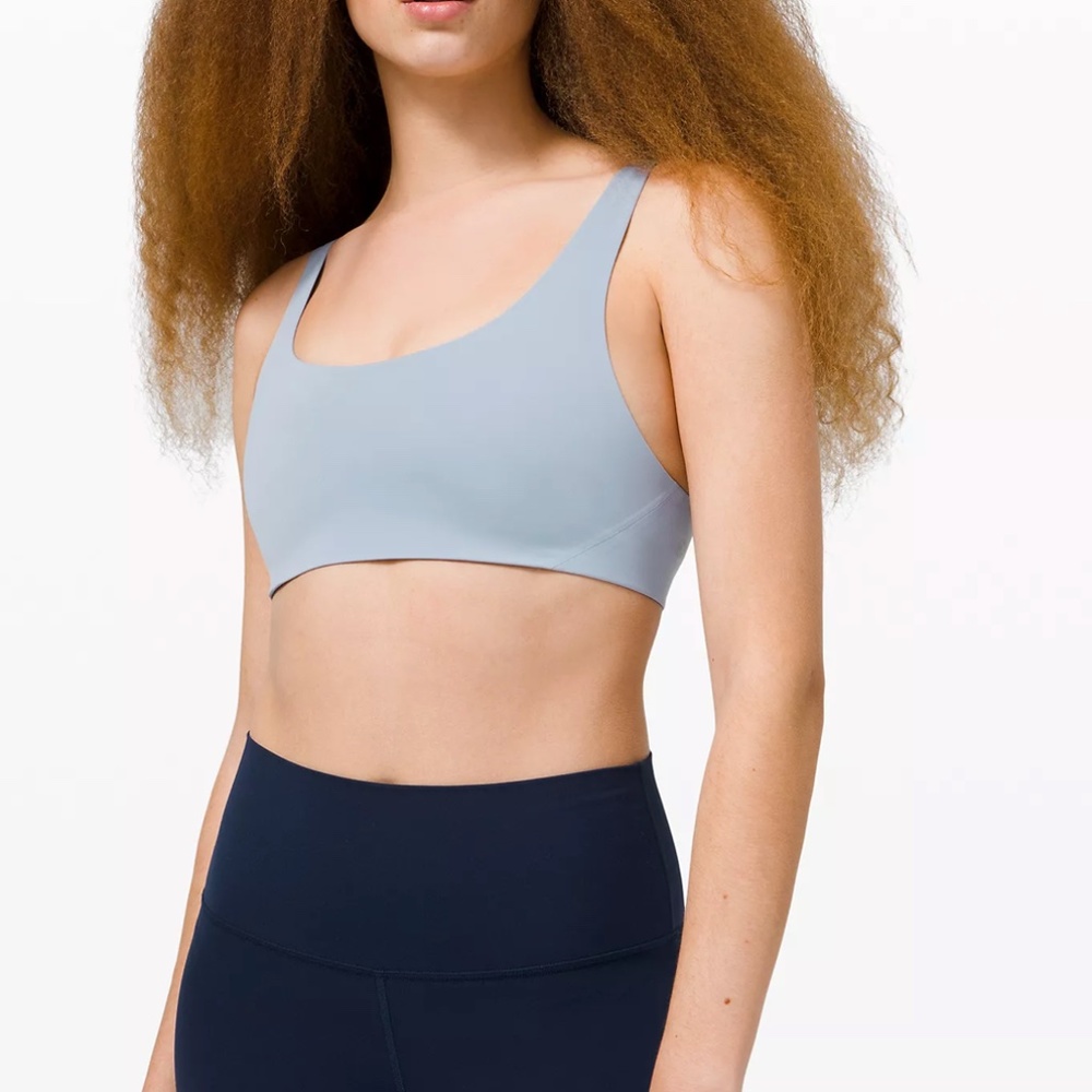 Lululemon In Alignment Straight Strap Bra Chambray